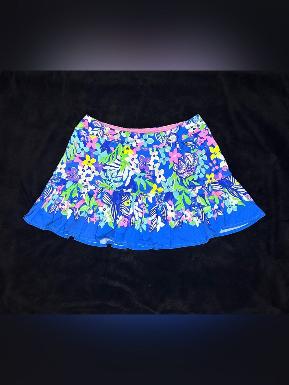 Lilly Pulitzer Bright Blue Floral Skater Skirt